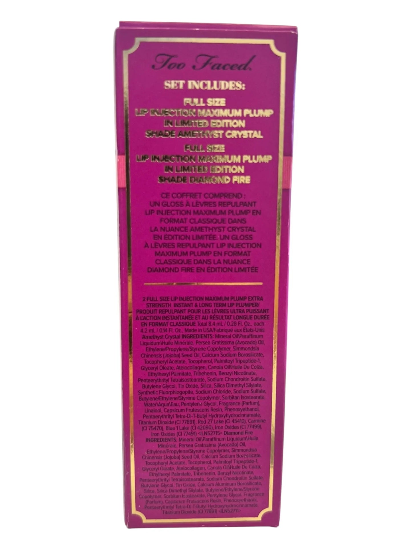 Too Faced Lip Injection Max Plump Duo Amethyst Crystal | Limited Edition Set