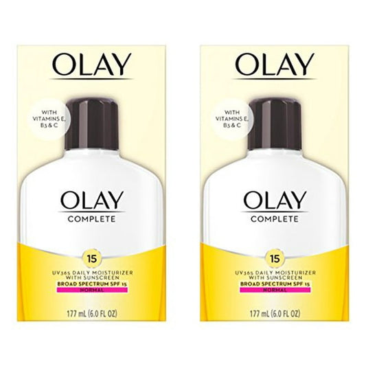 Olay Complete Lotion All Day Moisturizer with SPF 15, 6.0 fl oz, Pack of 2