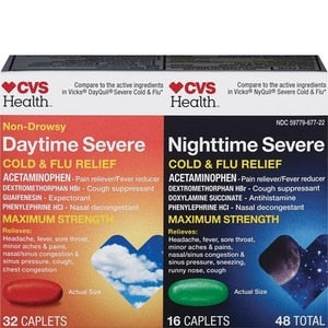 CVS Health Daytime & Nighttime Multi-Symptom Cold & Flu Relief – 8ct to 48ct