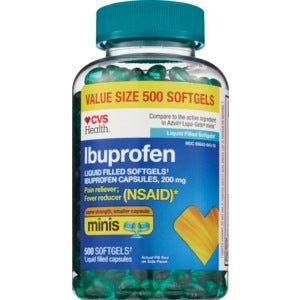 CVS Ibuprofen 200mg Mini Softgels Pain Relief Liquid-Filled 300-500 Ct