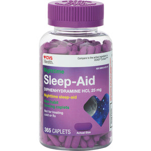 CVS Health Nighttime Sleep Aid – Diphenhydramine HCl 25mg, 365 Ct | Non-Habit Forming