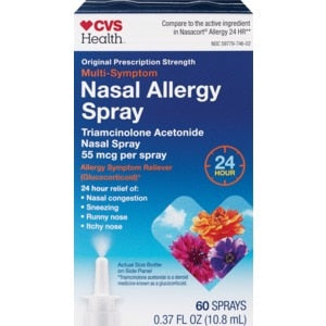 CVS Health 24HR Multi-Symptom Nasal Allergy Spray – 60 Sprays, 0.37oz