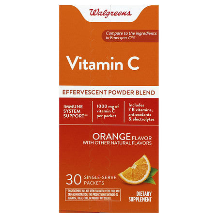 Walgreens Vitamin C 1000mg Immune Support – 30 Single-Serve Packets