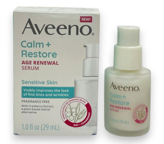 Aveeno Calm + Restore Age Renewal Anti-Aging Face Serum | 1.0 fl. oz