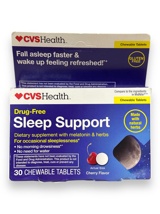 CVS Health, Sleep Support, 30 Chewable Tablets, Cherry NATURAL!  macam9612