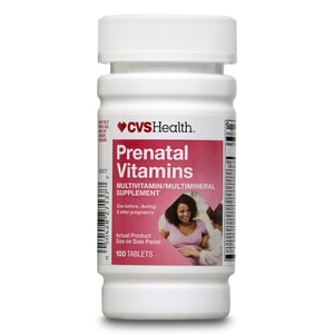 CVS Health Prenatal Vitamins – No Biotin, Pregnancy Support, 100ct