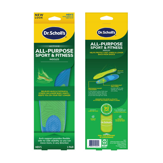 Dr. Scholl's All Sport & Fitness Insoles – Men’s 8-14, 1 Pair