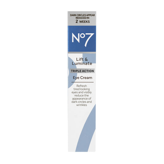 No7 Lift & Luminate Triple Action Eye Cream with Peptides & Vitamin C, All Skin Types, 0.5 oz