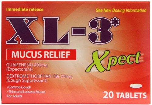 XL-3 Xpect Mucus Relief Tablets, Expectorant for Chest Congestion, 20 Ct - Exotic Pro
