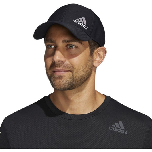 Adidas Men's Release 3 Stretch Fit Cap – Black/White/Grey (Size L/XL)