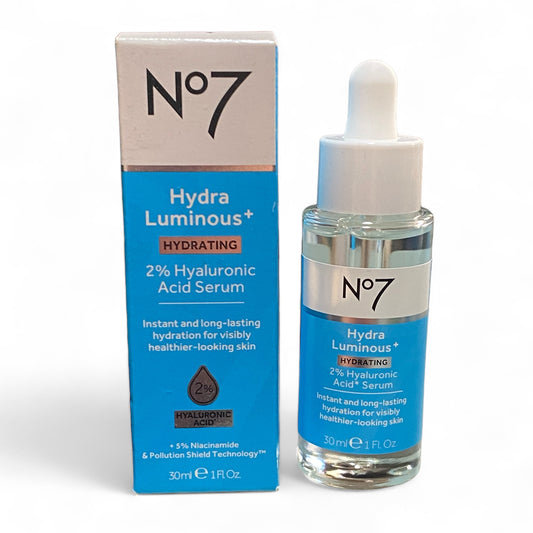 No7 HydraLuminous+ 2% Hyaluronic Acid Serum - 1 fl oz