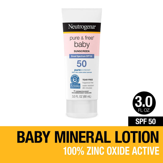 Neutrogena Pure & Free Baby Mineral Sunscreen with SPF 50, 3 fl. oz