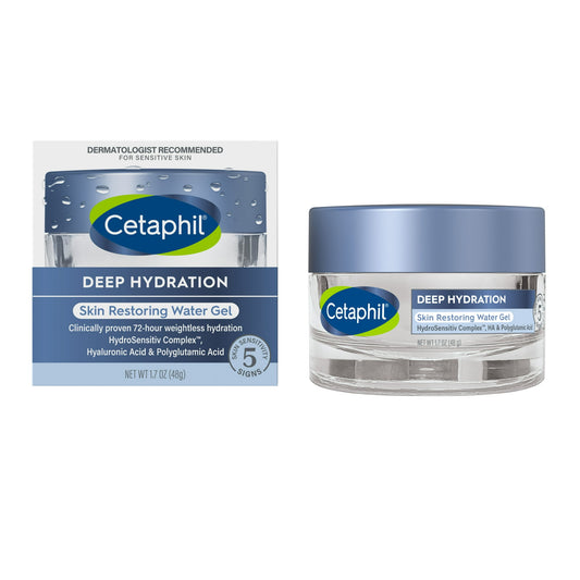 Cetaphil Deep Hydration Skin Restoring Water Gel Face Moisturizer, 72 Hr Hydration, 1.7 oz