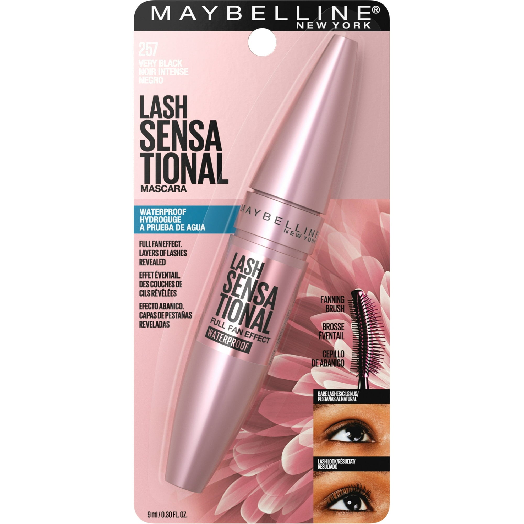 Maybelline Lash Sensational Mascara Very Black257 | Waterproof Full Fan Effect