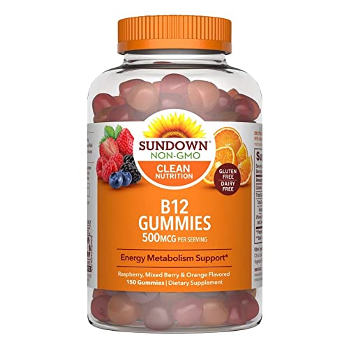 Sundown Naturals Vitamin B-12 Gummies, 500mcg, 150 Ct – Energy Support