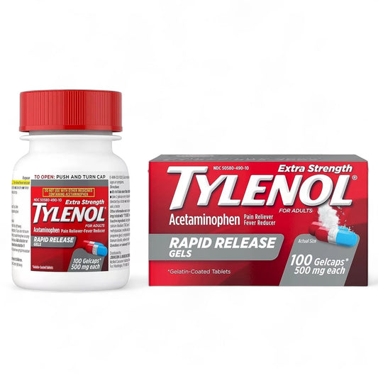 Tylenol Extra Strength Acetaminophen Rapid Release Gels, 100 Gelcaps