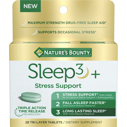 Nature's Bounty Sleep3 + Stress Support, 28 Tri-Layer Tablets