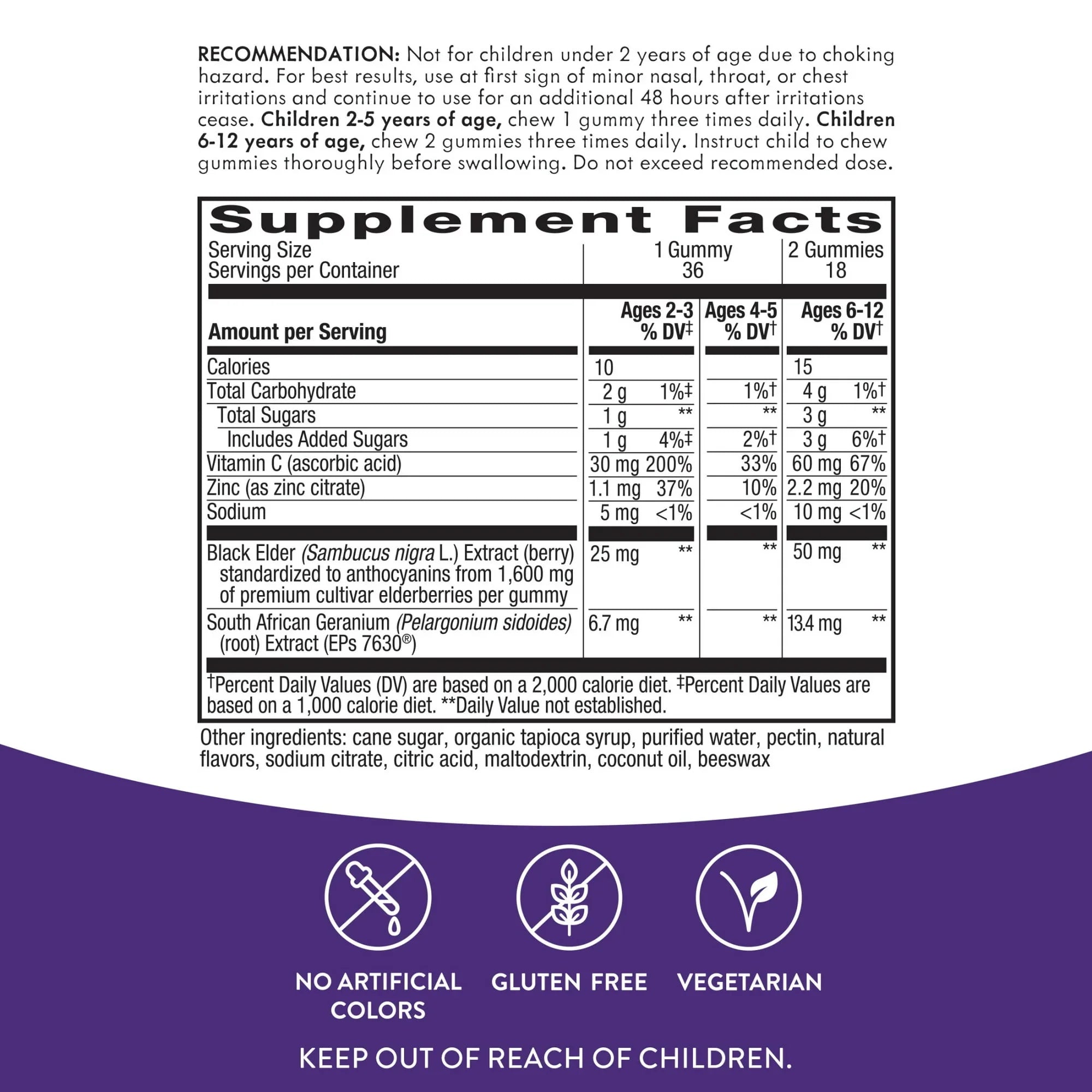 Sambucus Kids Cough & Immune Relief Gummies with Elderberry – 36 Ct - Exotic Pro