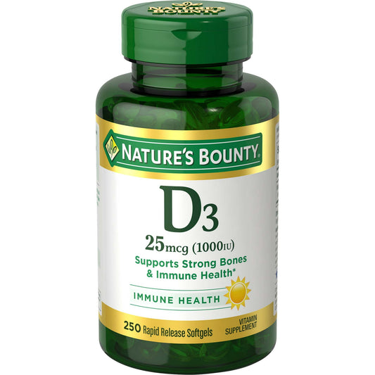 Nature’s Bounty Vitamin D3 Rapid Release Softgels, 1000 IU, 250 Count