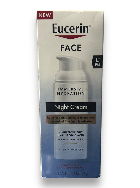 Eucerin Immersive Hydration Night Cream for Deep Moisture, 2.5 oz./71g