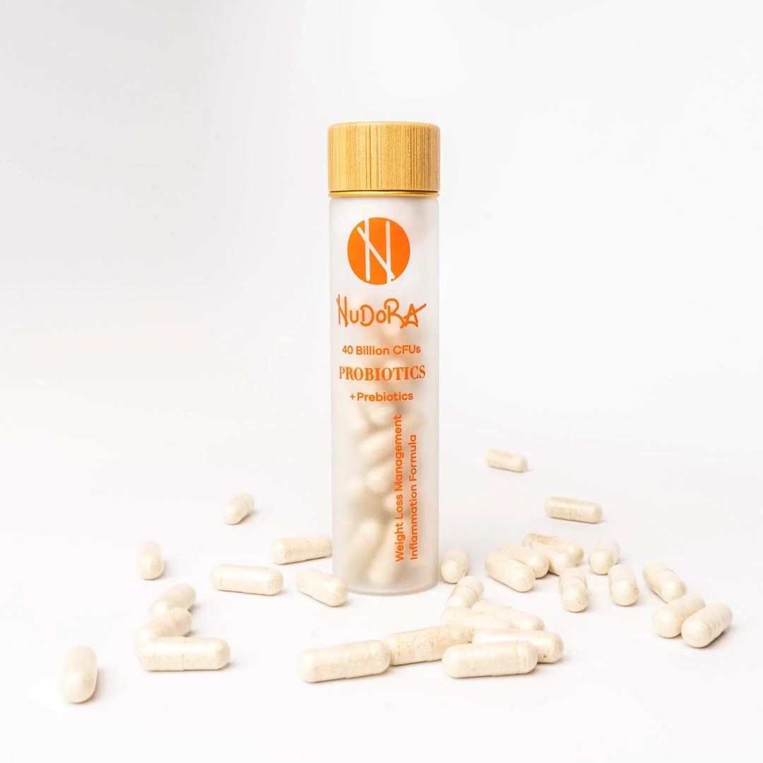 Nudora Orange Probiotic: 40 Billion CFUs + Organic Green Tea & Organic Ginger - Exotic Pro