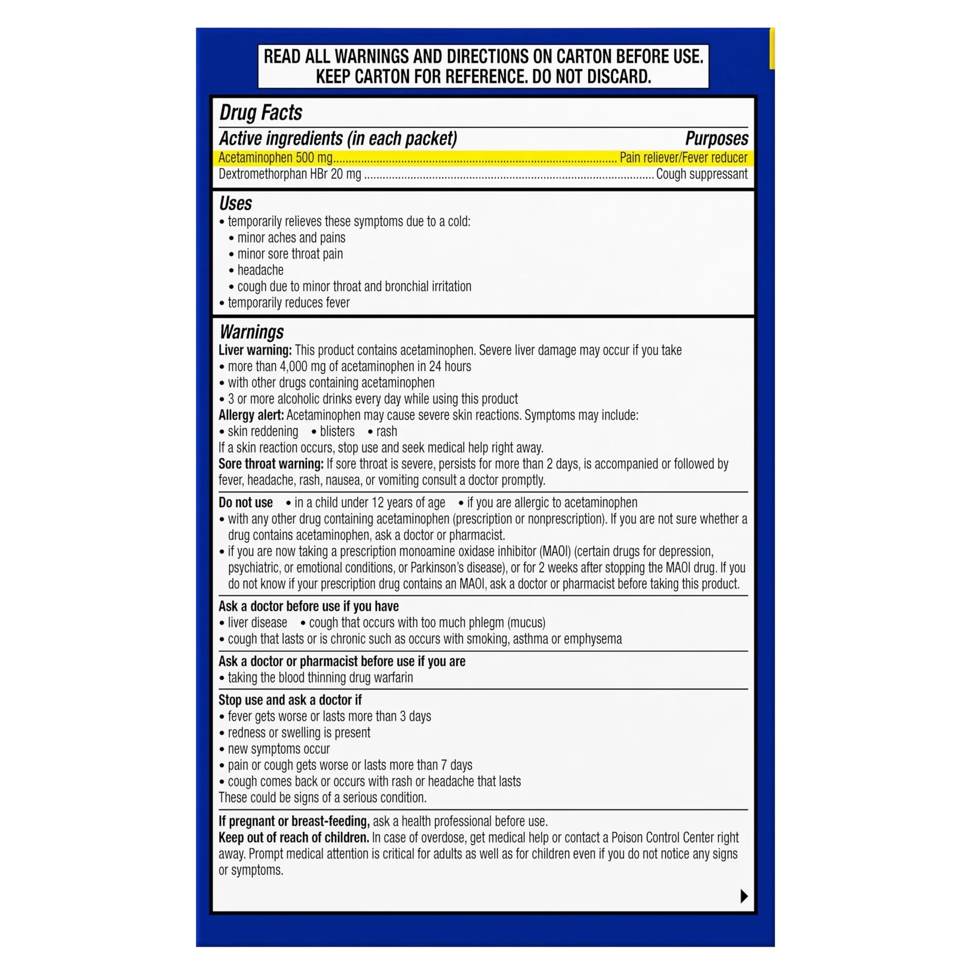 Theraflu Daytime Severe Cold & Flu Powder – Honey Lemon, 6 Packets - Exotic Pro