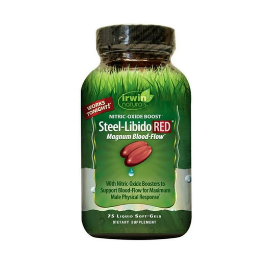 Steel-Libido RED for Men Nitric Oxide Boosters - 75 softgels - Irwin Naturals