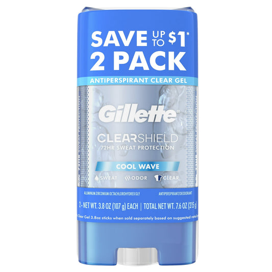 Gillette Clear Shield Deodorant, 72-Hour Protection, 3.8 oz