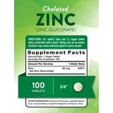 Nature's Truth Chelated Zinc 50mg | 100 Tablets | Essential Mineral Supplement | from Zinc Gluconate | Vegetarian, Non-GMO, Gluten Free - Exotic Pro