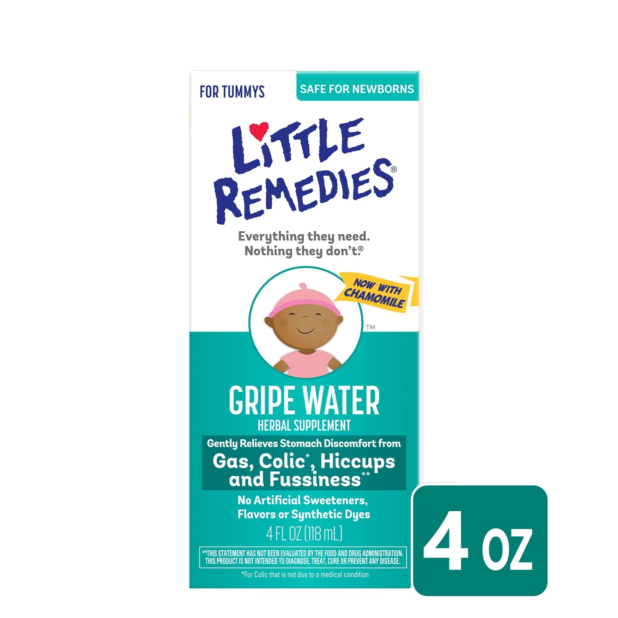 Little Remedies Gripe Water, Colic & Gas Relief, Liquid Safe for Newborns, 4 fl oz - Exotic Pro
