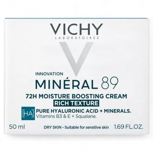 VICHY Mineral 89 Rich 72h Moisture Boosting Cream Hyaluronic Acid 50ml