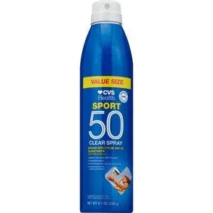 CVS Health Sport Clear Spray Sunscreen SPF 50 – Broad Spectrum, 9.1 oz