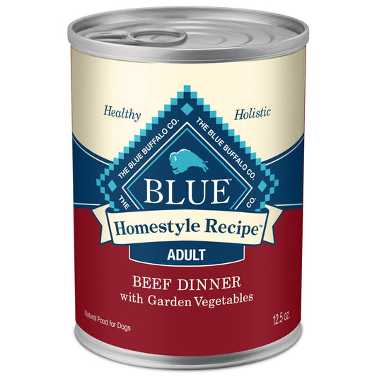 Blue Buffalo Homestyle Recipe Adult Wet Dog Food, Beef Dinner, 12.5-oz. Can