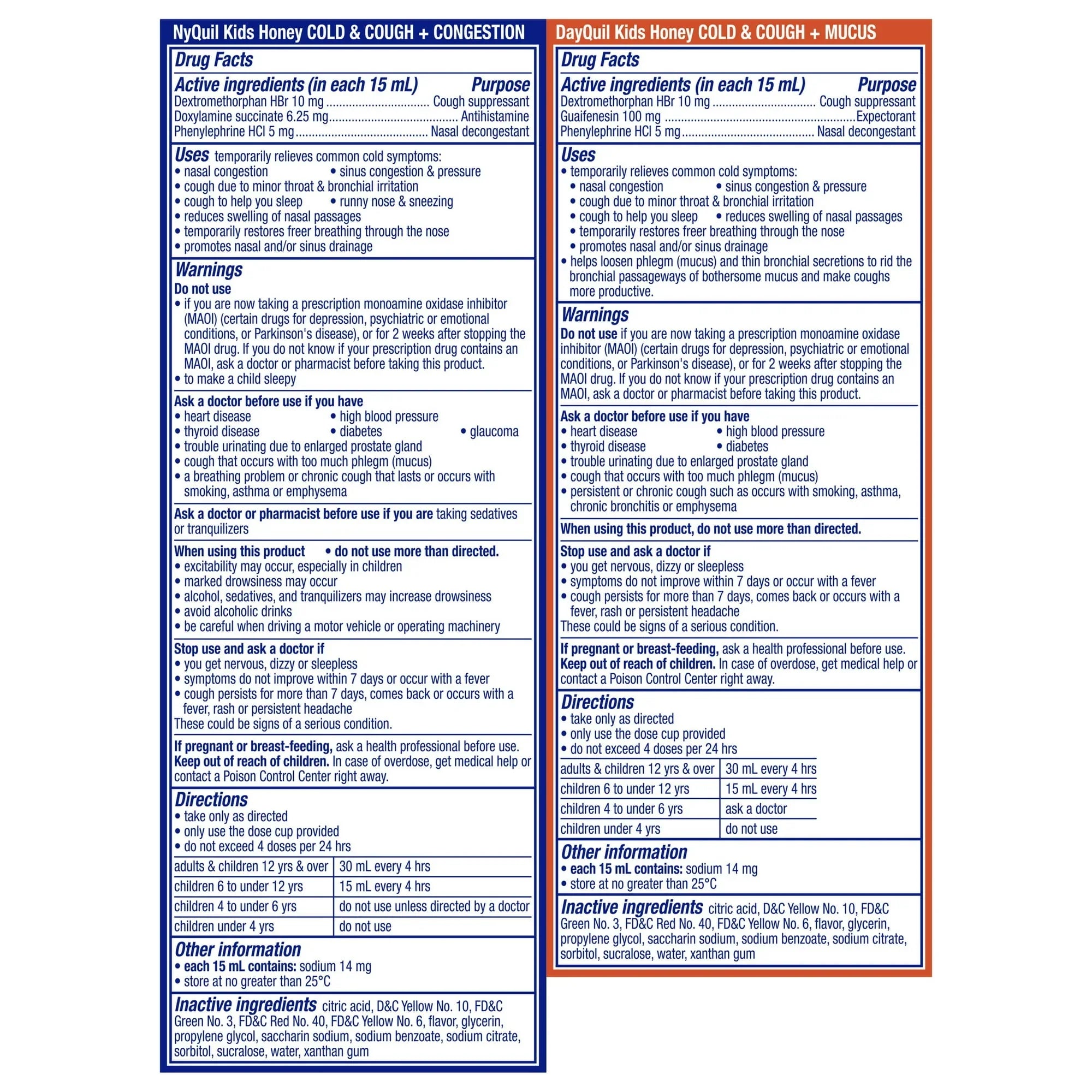 Vicks DayQuil & NyQuil Kids – Honey Cold & Cough Relief, 2x8 Fl Oz - Exotic Pro