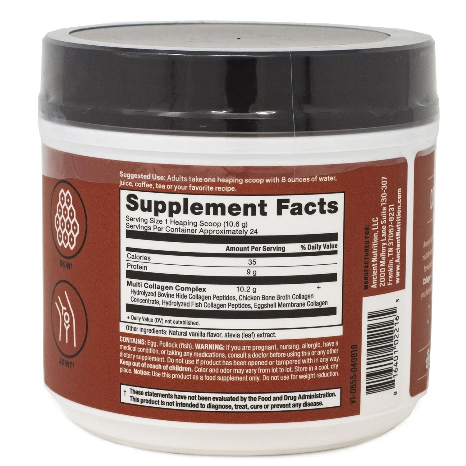 Ancient Nutrition Multi Collagen Protein Powder, Vanilla Flavor – 9 oz - Exotic Pro