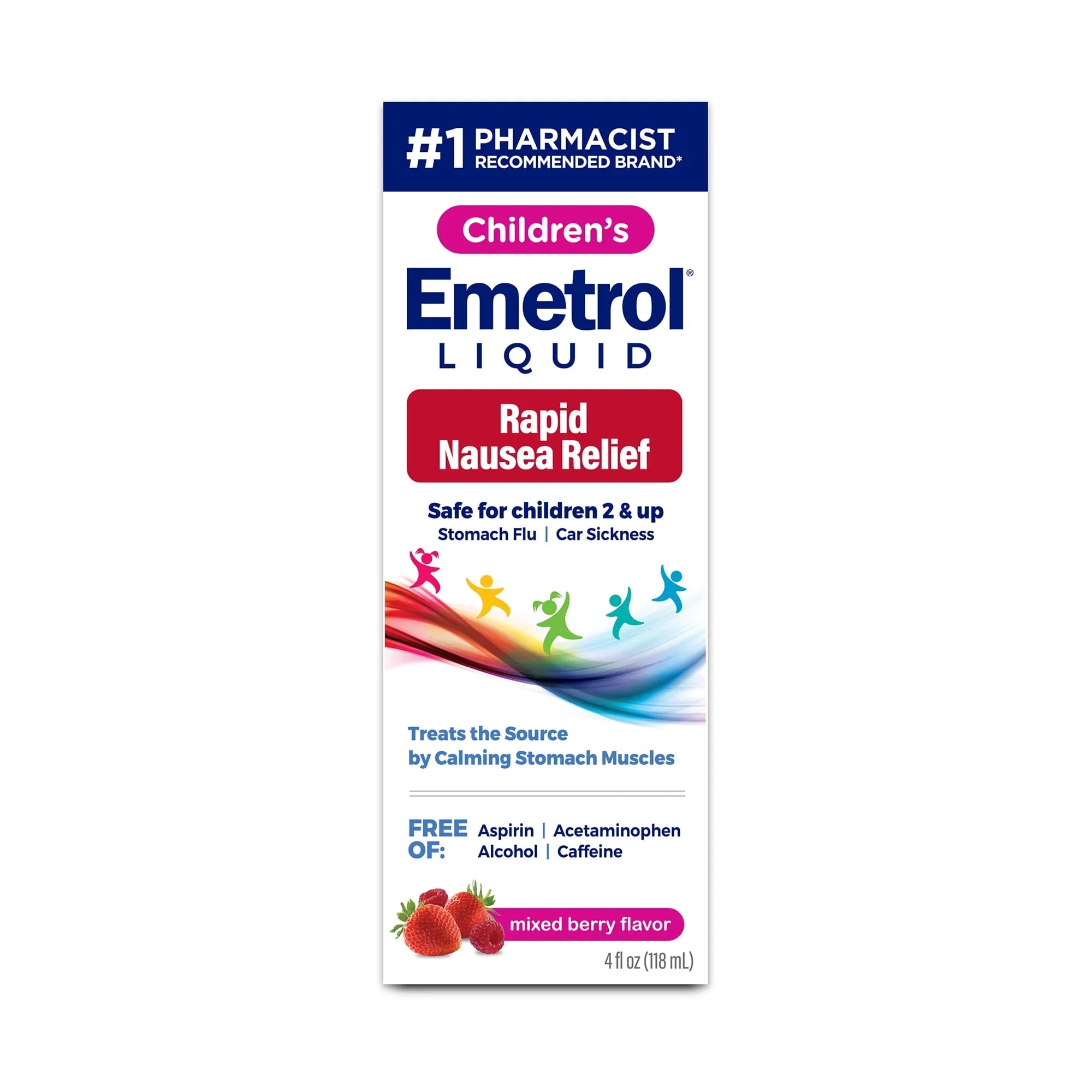 Emetrol Children's Nausea and Upset Stomach Relief, Mixed Berry, 4 oz - Exotic Pro