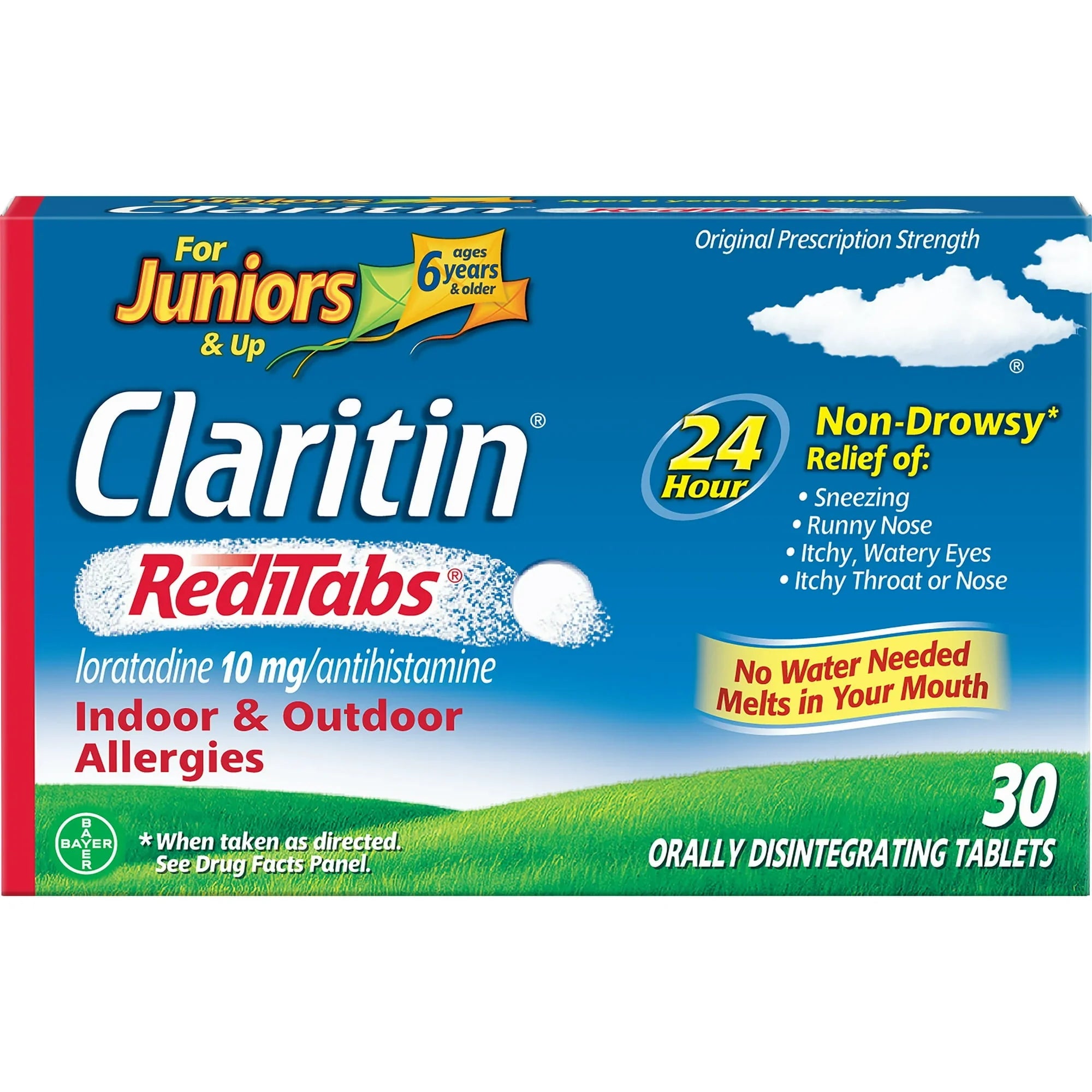 Junior Claritin 24-Hour Non-Drowsy Allergy RediTabs, 10mg, 30 Ct - Exotic Pro