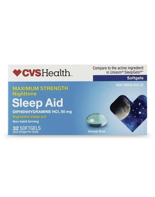 CVS Health Maximum Strength Nighttime Sleep Aid – 32 Softgels