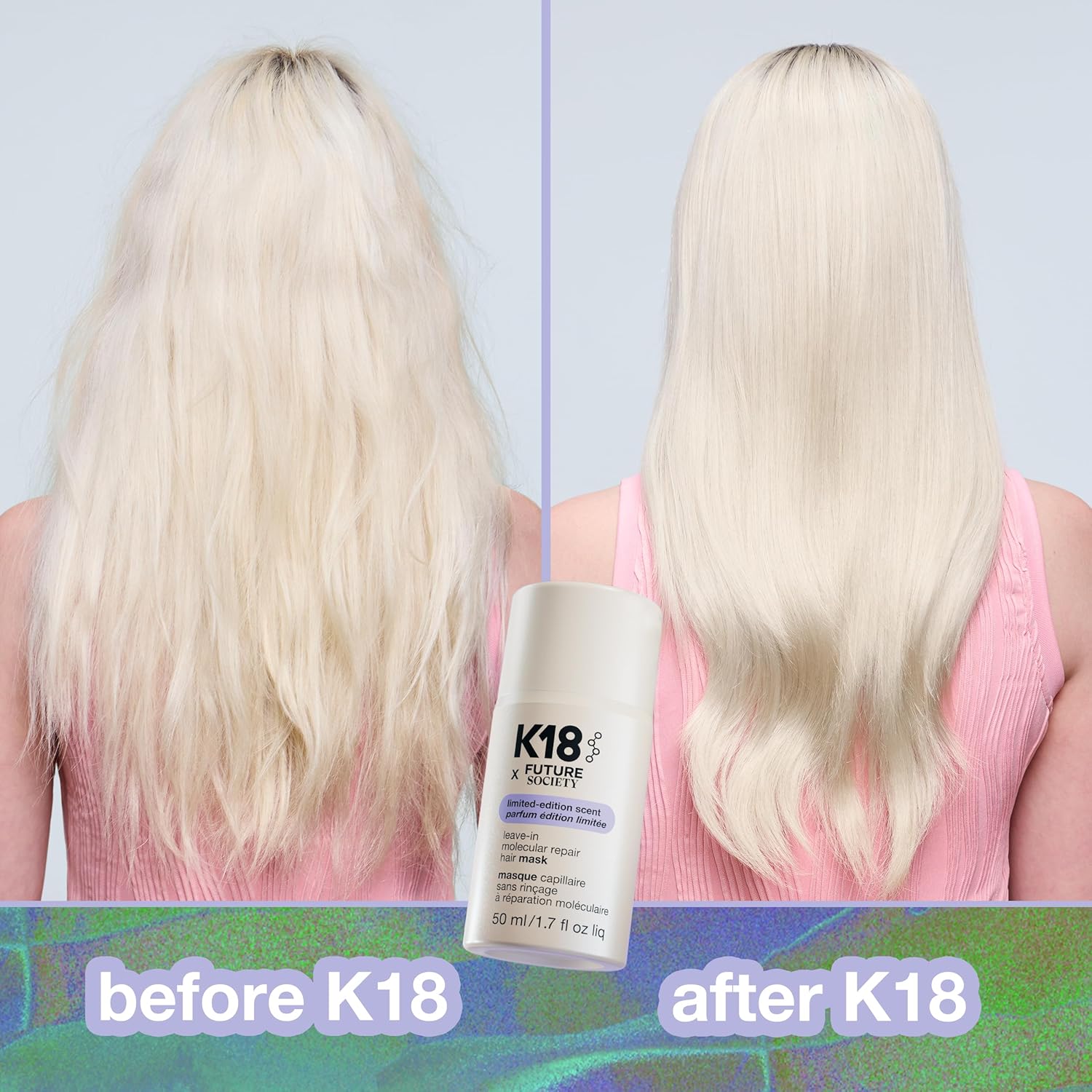 K18 x Future Society Leave-In Molecular Repair Hair Mask – Floating Forest 1.7 oz