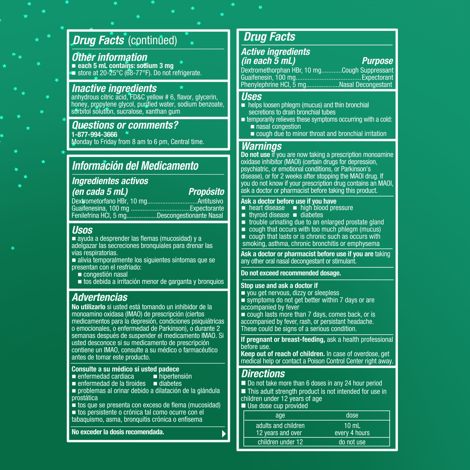 Tukol X-Pecto Honey Cold Syrup, Multi-Symptom OTC Relief, 4 fl oz - Exotic Pro