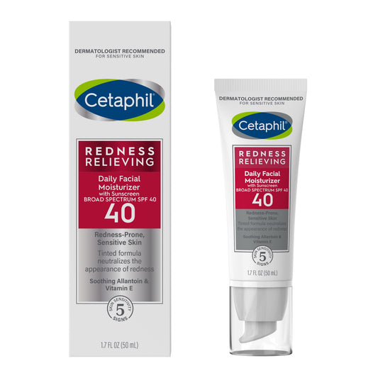 Cetaphil Redness Relieving Daily Facial Moisturizer SPF 40, Neutral Tint, 1.7 fl oz