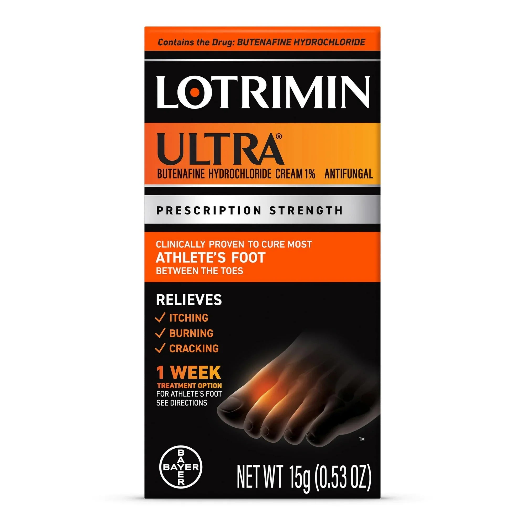 Lotrimin Ultra Antifungal Cream – 1-Week Athlete's Foot Treatment, 15g - Exotic Pro