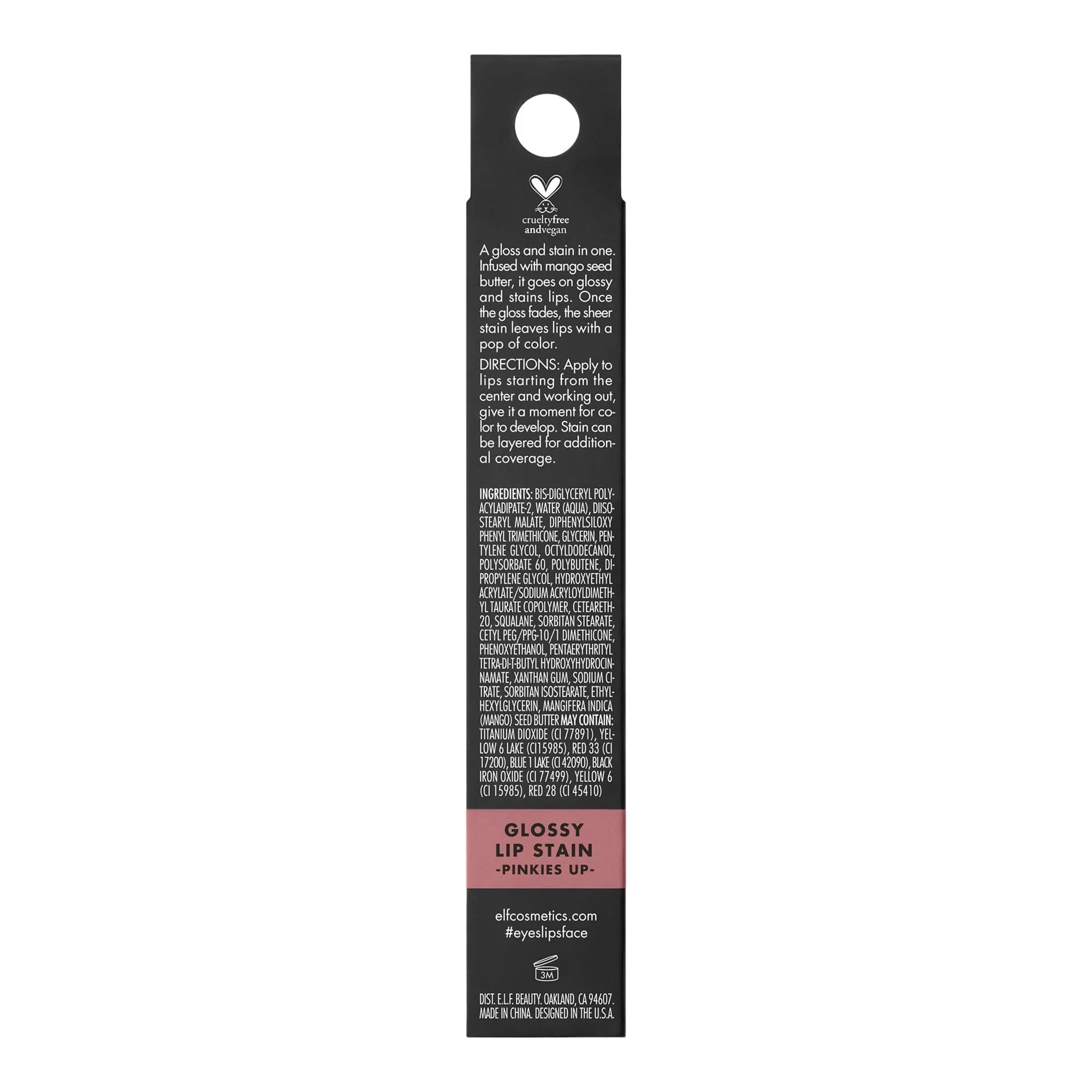 e.l.f. Glossy Lip Stain - Pinkies Up, 0.1 fl oz - Exotic Pro