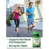 Iron Ferrous Sulfate 65mg | 120 Vegetarian Tablets | Non-GMO and Gluten Free Supplement | By Nature's Truth - Exotic Pro