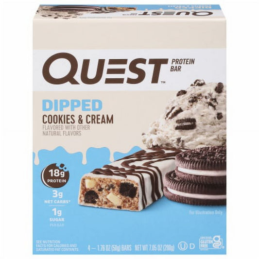 2X-Quest Dipped Cookies & Cream Protein Bars - 1.76 oz - 4 ct