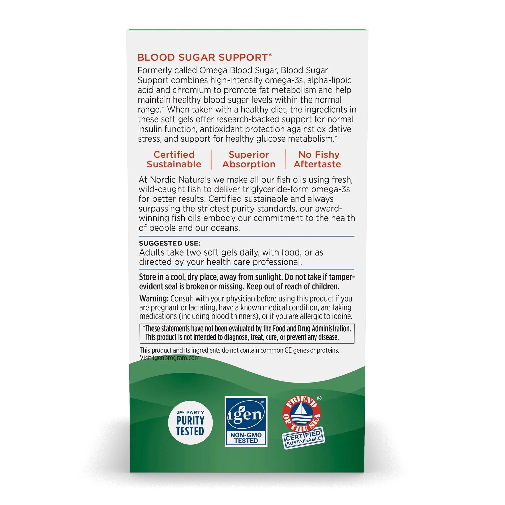 Nordic Naturals Omega Blood Sugar Softgels Lemon Flavor Non-GMO - 60 Ct - Exotic Pro