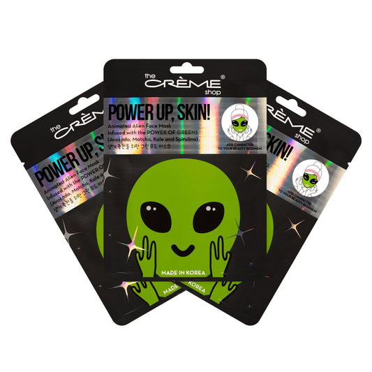 The Crème Shop - Power Up, Skin! Animated Alien Face Mask - Power of Greens - 3 Pack