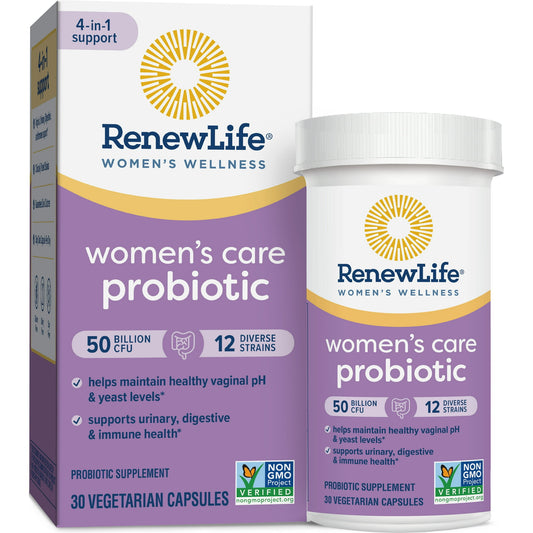 Renew Life Women's Care Vaginal Women's Probiotic Supplement, 50 Billion CFU Guaranteed, 30 Vegetarian Capsules