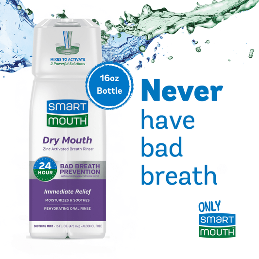 SmartMouth Dry Mouth Activated Breath Rinse 16 oz, Mint, Adult