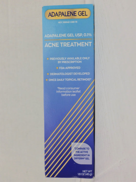 Adapalene Gel 0.1% Topical Acne Treatment | 1.6 oz Maximum Strength Retinoid